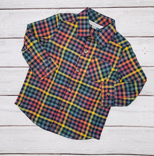 Harvest Rainbow Gingham Button-Down Shirt