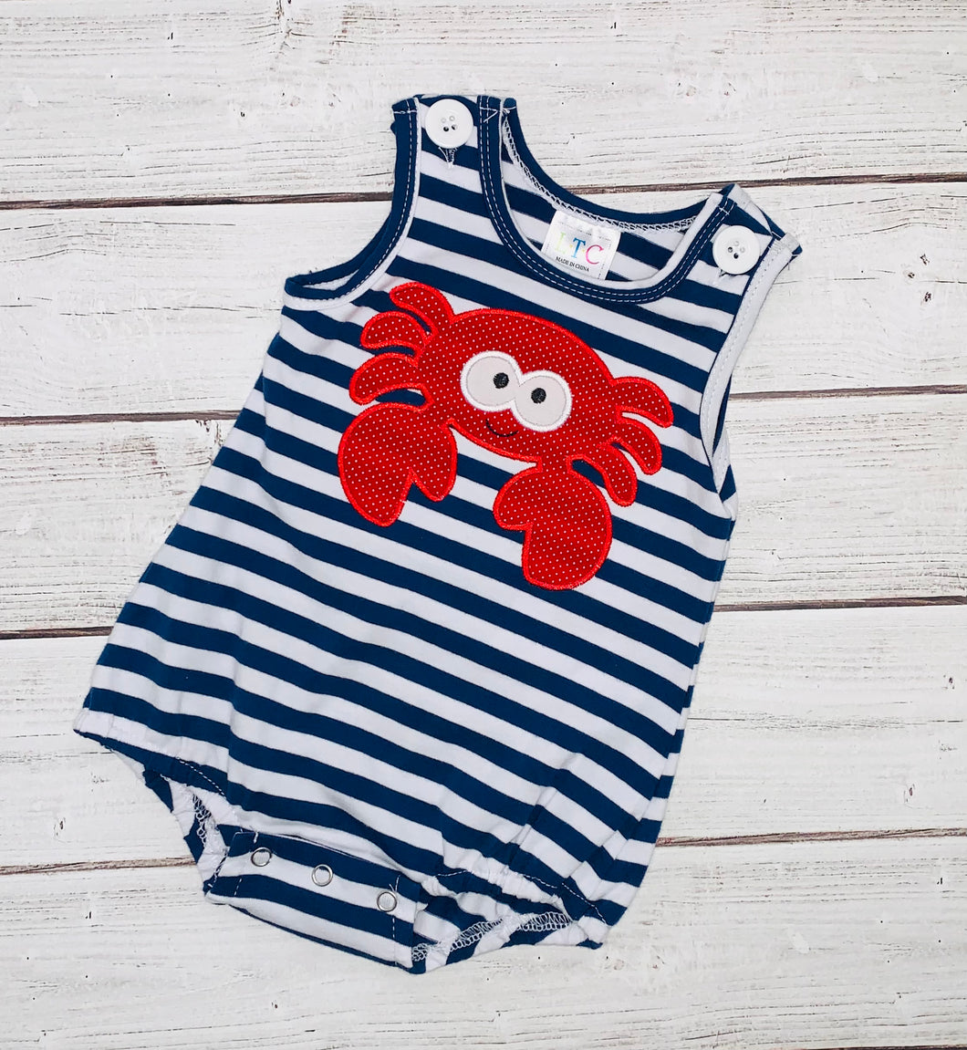 Little Crab Navy Stripe Bubble