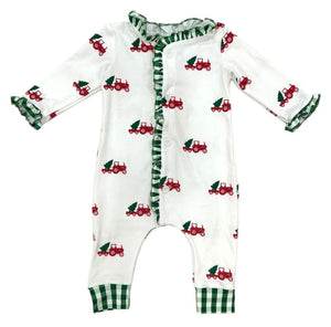 Holiday Tractor Ruffle Pajamas