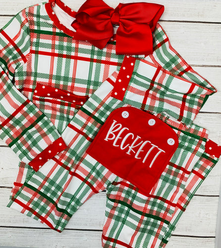 Christmas Plaid Buttflap PJs Unisex