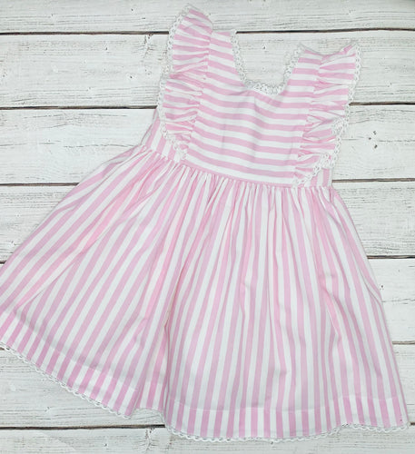 Pink Stripe Dress Cotton Kids