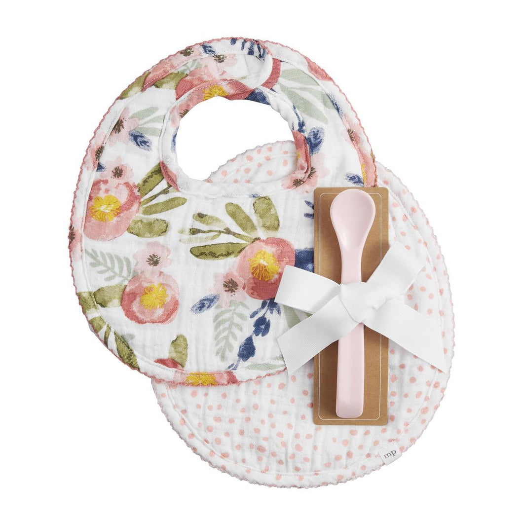 Secret garden bib & spoon set